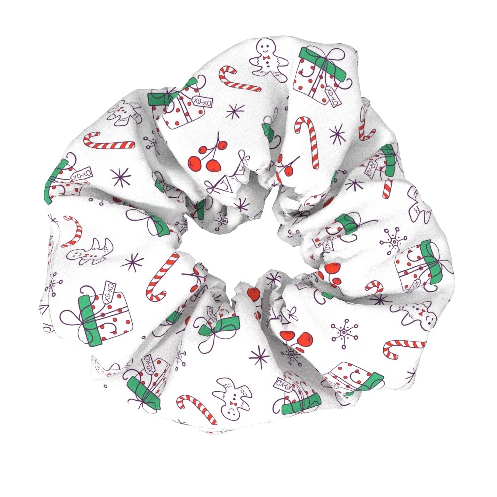 Women's Large Bow Hair Ties Festive Christmas Tree Pattern Cloth Headwear