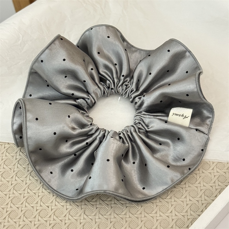 Women's Double Layer Satin Hair Tie Versatile Commuting Polka Dots