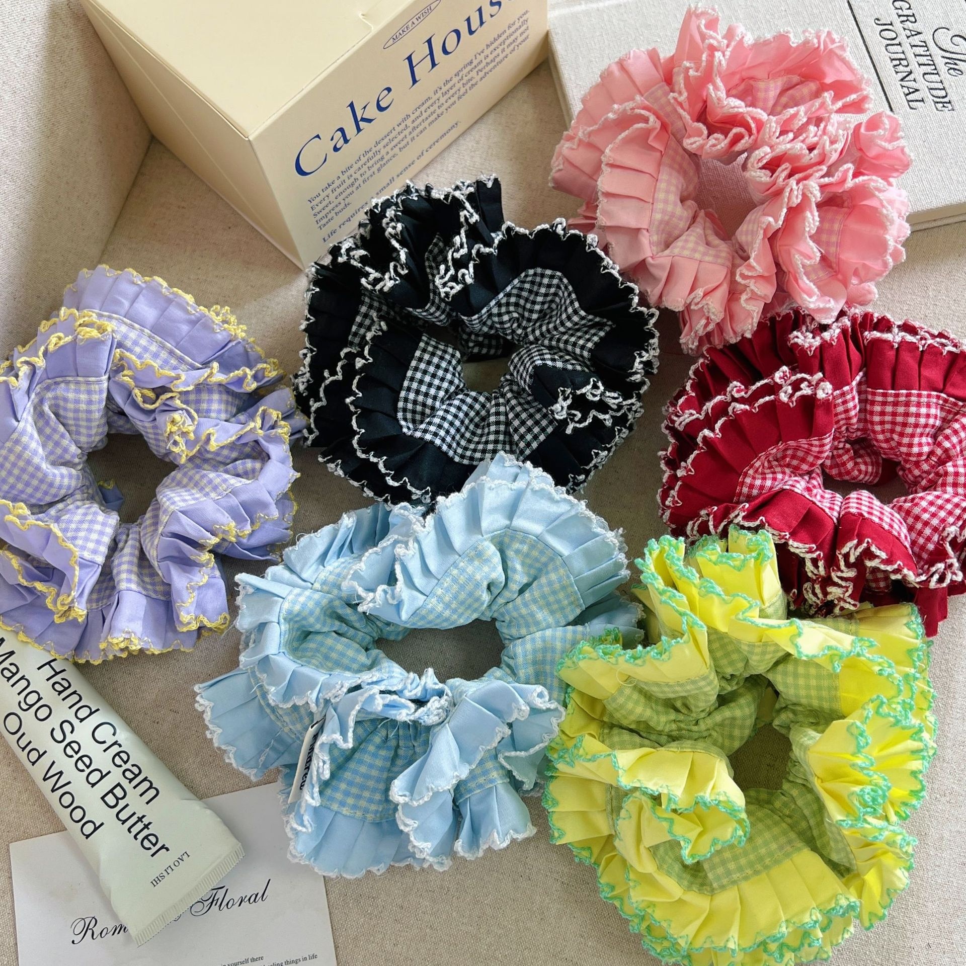 Women's Casual Daily Cloth Scrunchie Hair Tie Simple Plaid