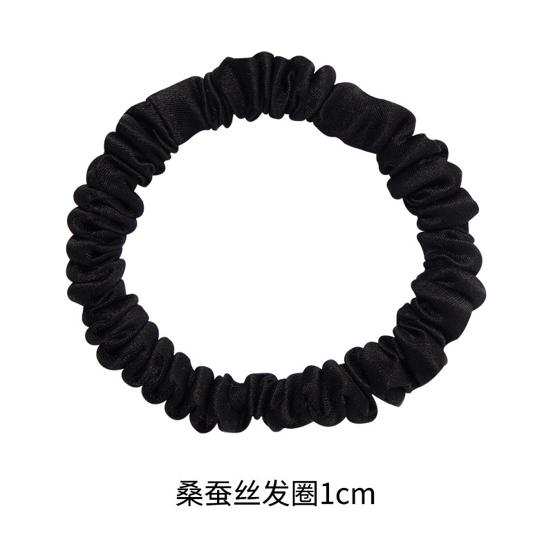 Women's Handmade Luxury 100% Silk Mini Hair Scrunchies Pure Color