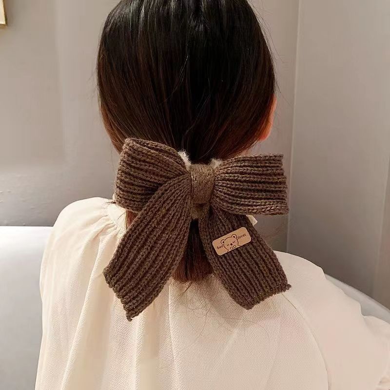 Women's Cute Winter Plush Hair Tie Daily Retro Butterfly Bow Knot