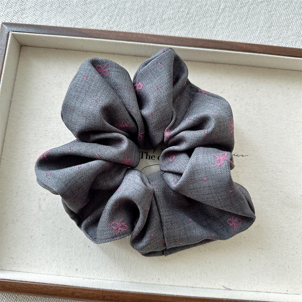 Women's Autumn Bubble Braid Hair Tie Beige Cloth Polka Dot Bow