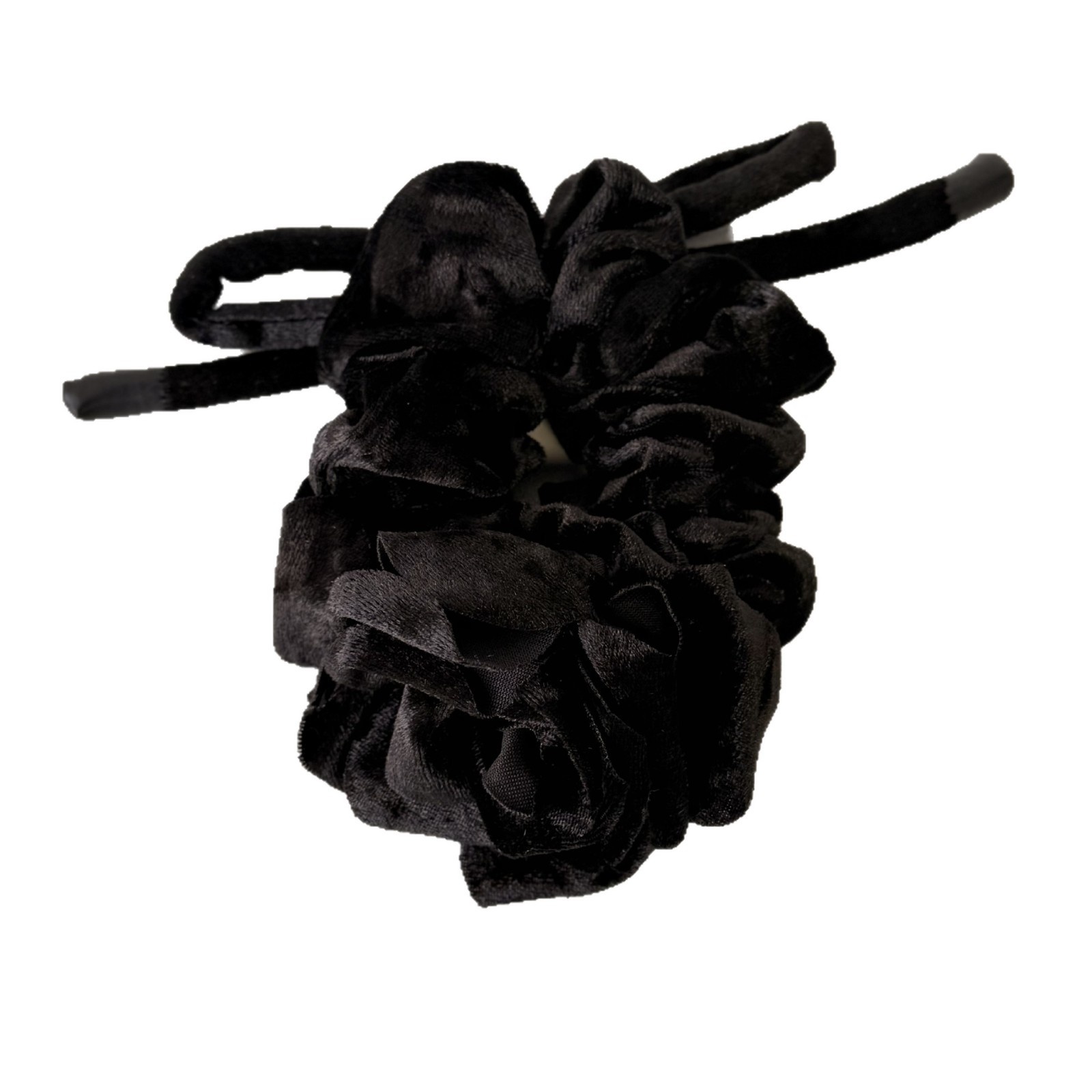 Women's Winter Satin Rose Low Ponytail Hair Tie Fairy Style Solid Color