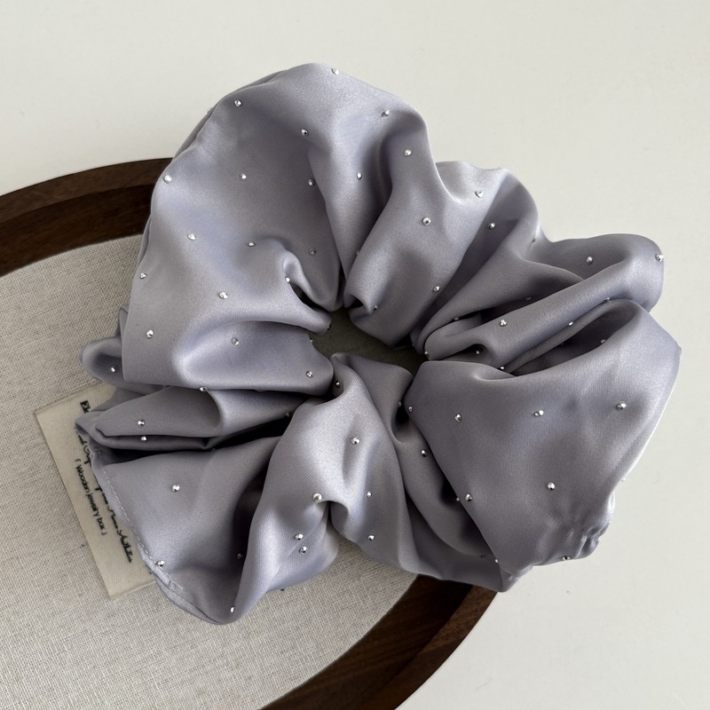 Women's Retro Rhinestone Star Satin Headband Solid Black And Beige