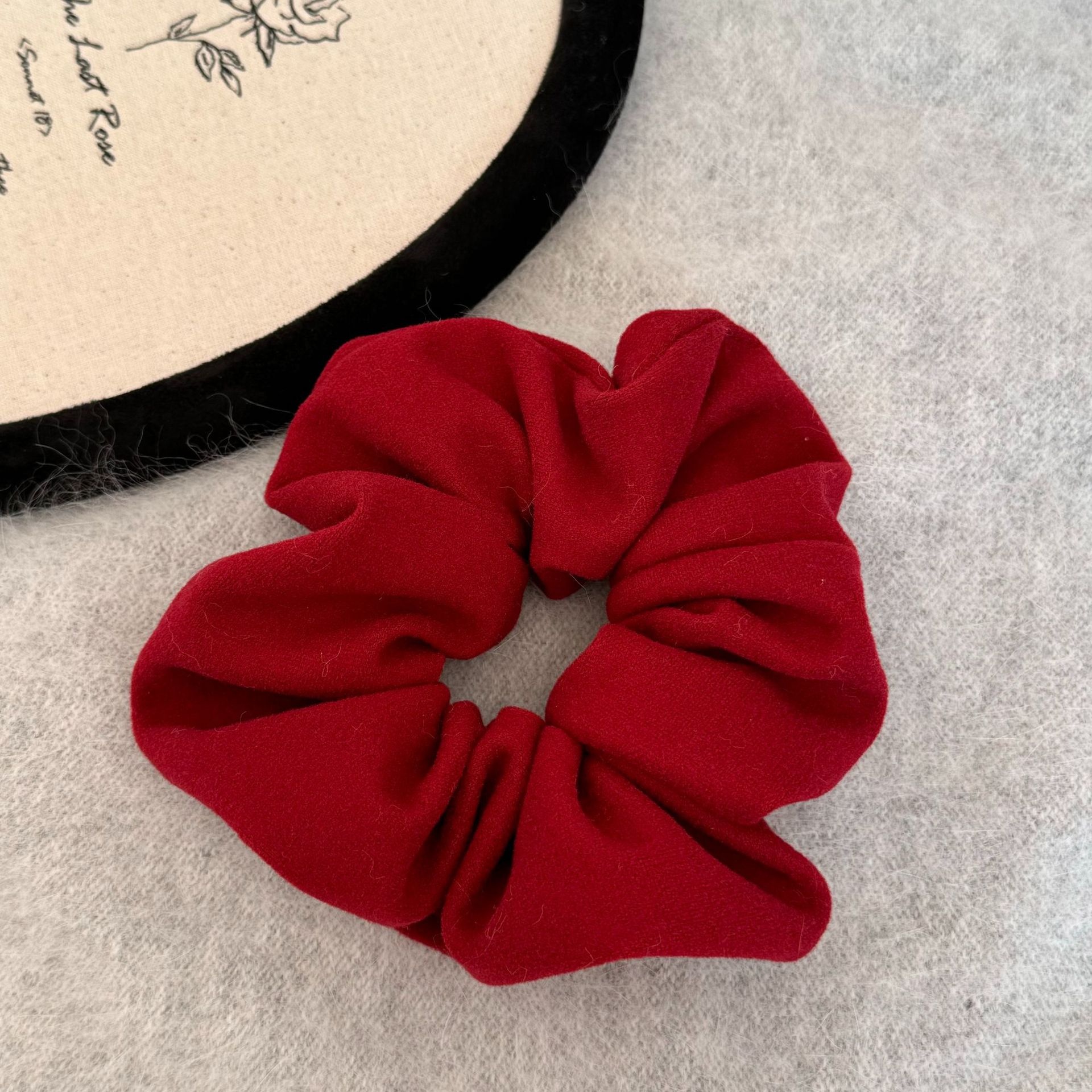 Women Girls Large Elastic Hair Scrunchie Forest Style Red Plaid Tie