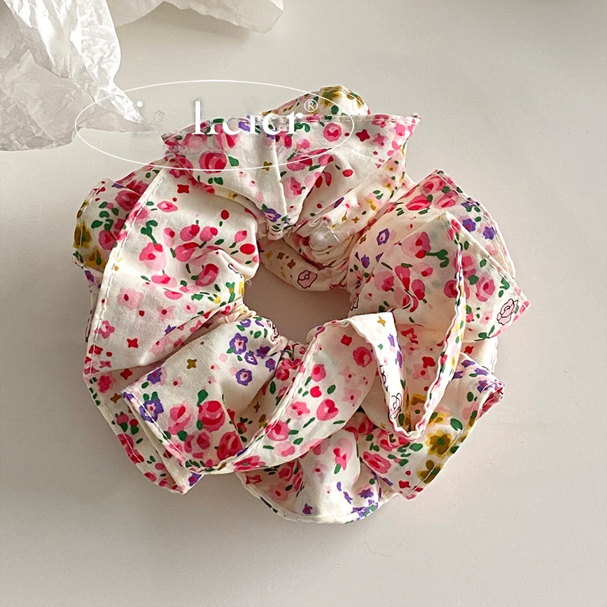 Women's Spring Summer Cloth Hair Tie Colorful Pastoral Ditsy Floral