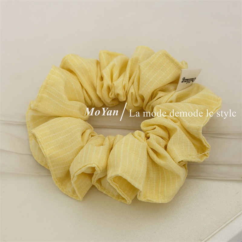 Women's Sweet Spring Cloth Hair Tie Accessory Yellow & Green Plaid