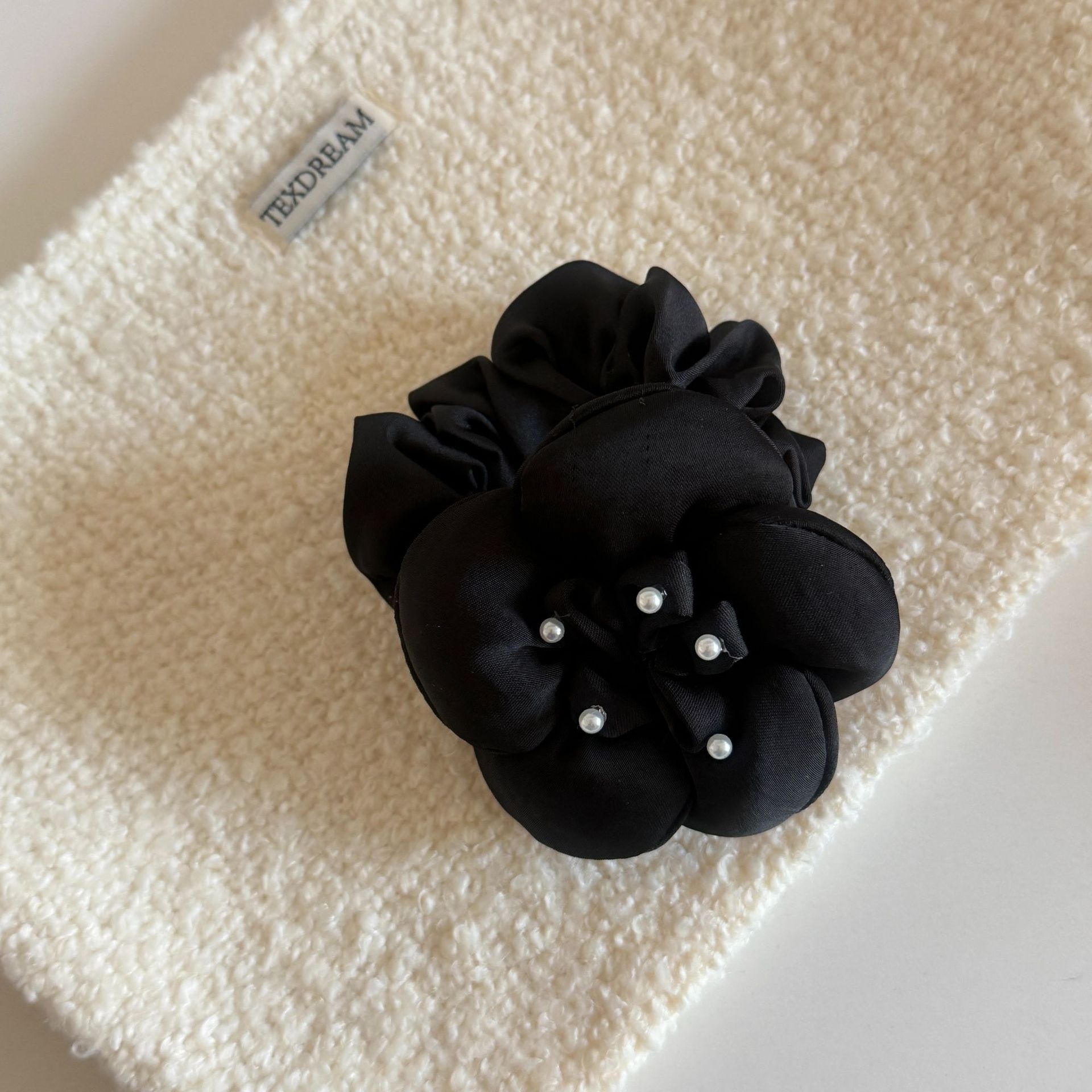 Women's Lolita Pearl Cloth Elastic Scrunchie Hair Tie Floral Polka Dot