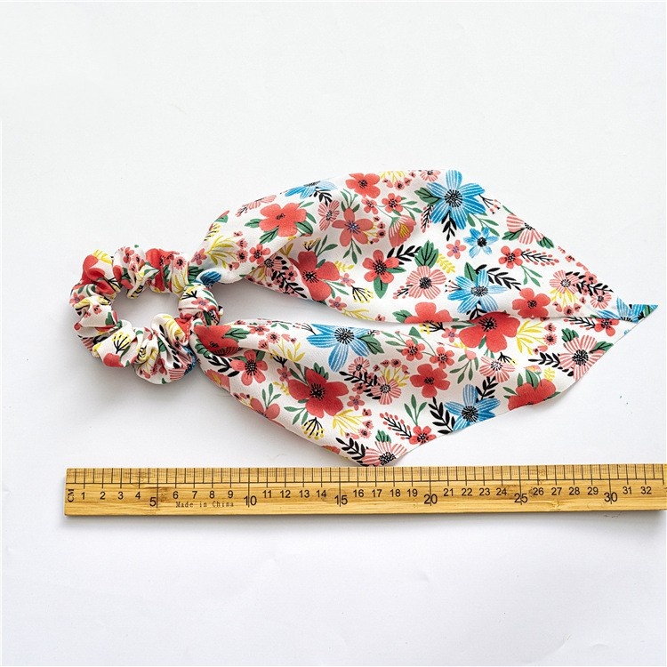 Women's Sweet Fabric Ribbon Hair Tie For Shopping Ditsy Floral