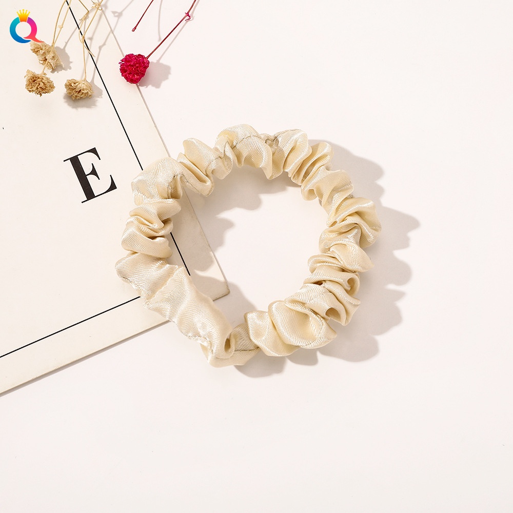 Women's Daily Satin Pleated Elastic Hair Scrunchie Solid Color