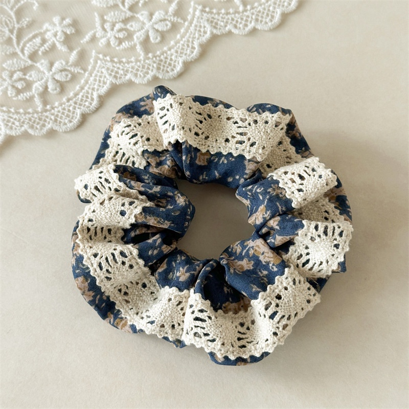 Women's Sweet Ditsy Floral Lace Scarf Hair Tie Cloth Accessory for Spring