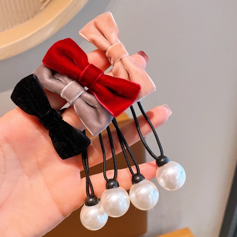 Women's Simple Cloth Princess Low Bun Hair Tie Bowknot Multi-Color