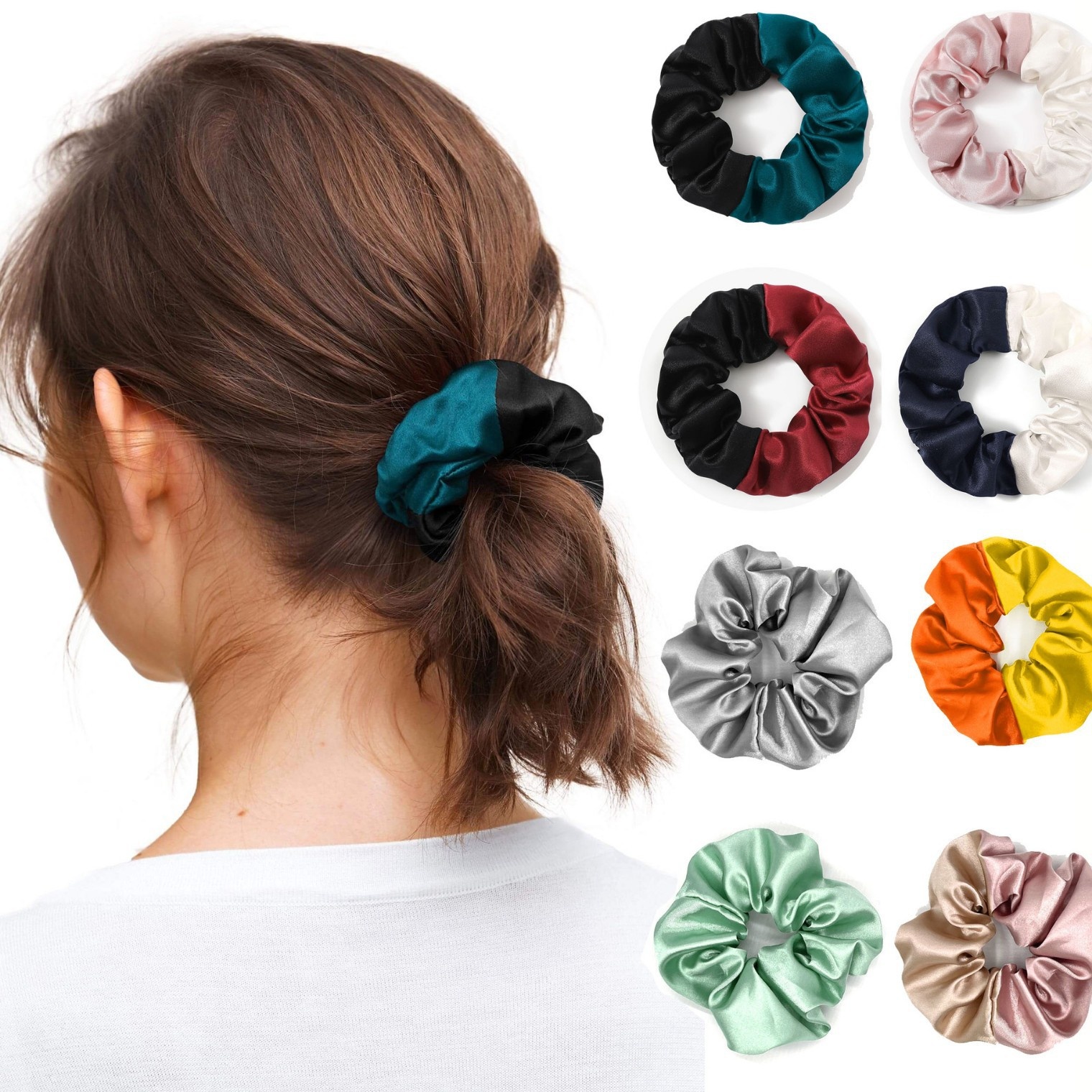 Women's Cloth Bubble Braid Hair Tie For Commute Multicolor Football