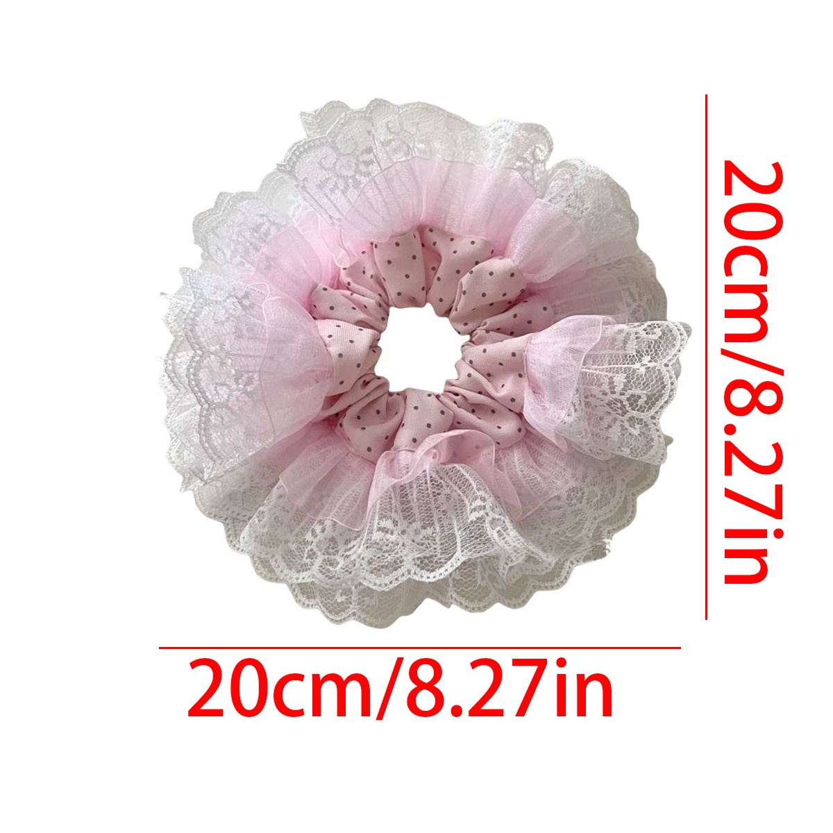 Women's Elegant Lace Edge Large Scrunchie Fairy Summer Hair Tie