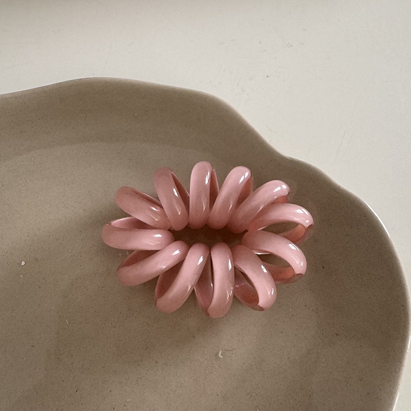 Women's Handmade Spiral Phone Line Hair Tie Colorful Fresh Soda