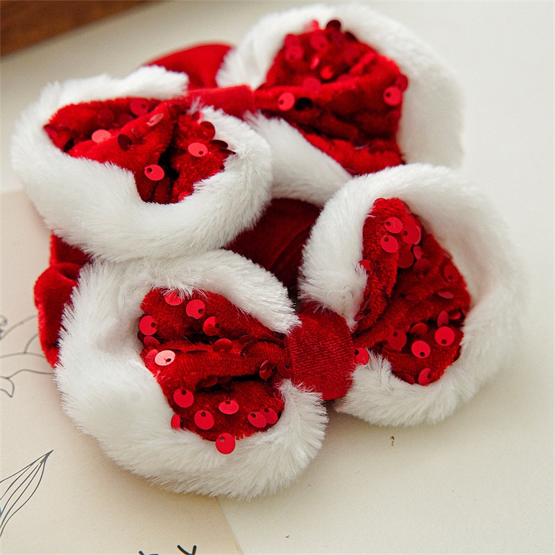 Women's Cute Christmas Hair Scrunchies Festive Holiday Velvet Hair Ties