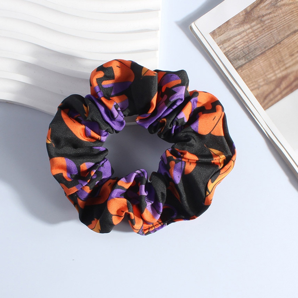 Women's Streetwear Satin Hair Scrunchies Funny Halloween Printed
