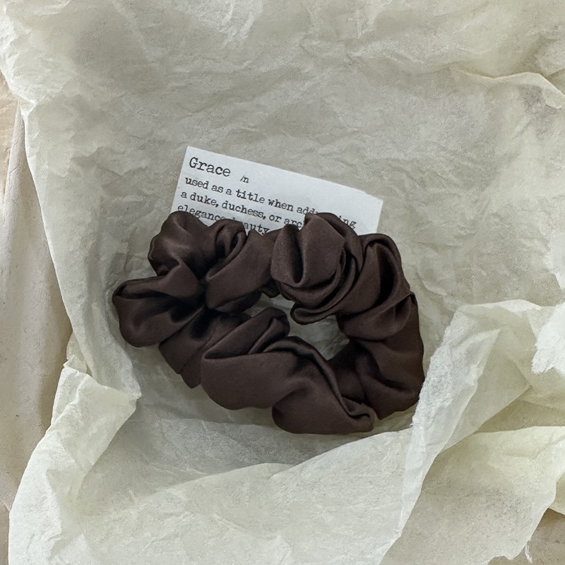 Women's 100% Silk Satin Scrunchie Soft Versatile Hair Tie Solid Color