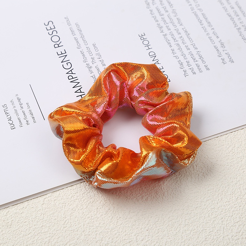 Women's Sparkly Large Bowknot Cloth Hair Tie Laser AB Rainbow