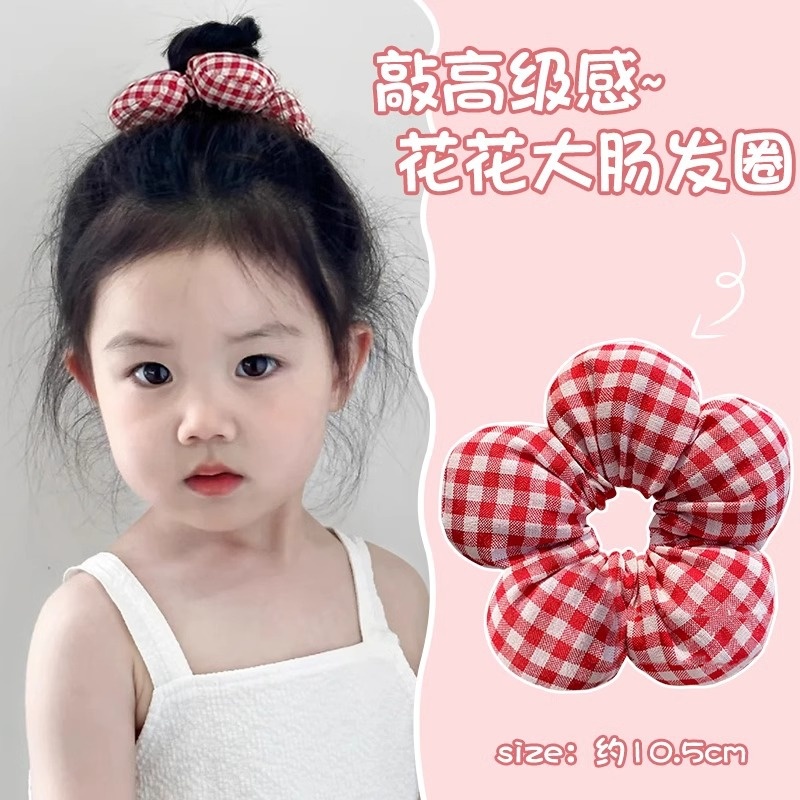 Girls' Cloth Scrunchie Ponytail Hair Accessories Cute Floral Print