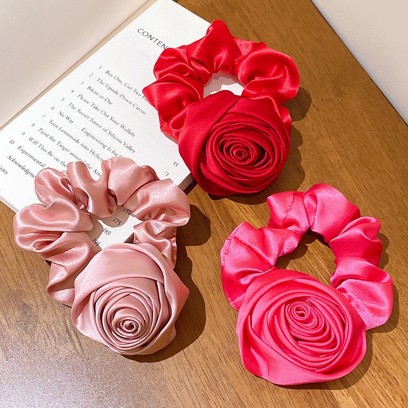 Women's Daily Elastic Hair Tie Retro Rose Flower Horse Pattern