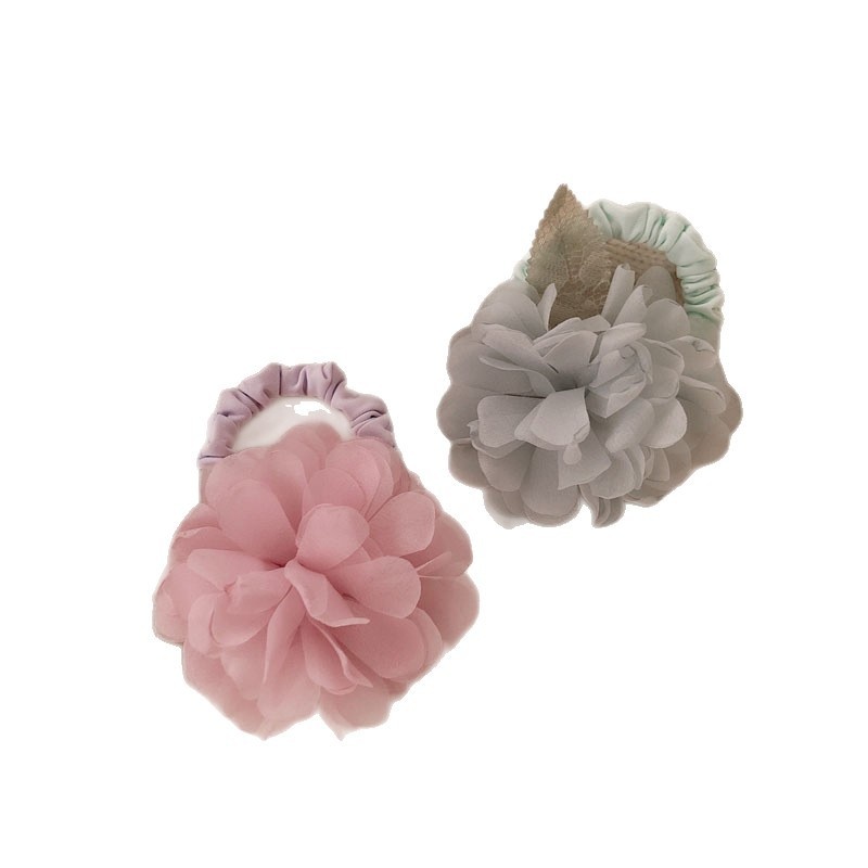 Women's Handmade Spring Ponytail Scrunchie Large Magnolia Flower