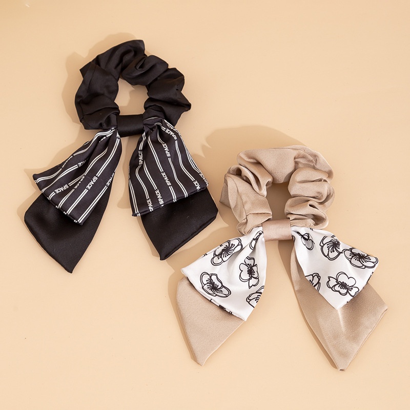 Women's Elegant Large Bowknot Hair Tie Scrunchie Retro French Satin