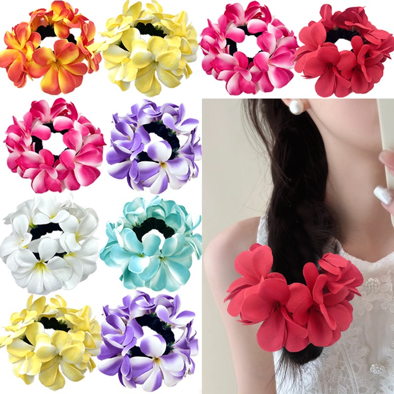 Women's Sweet Vacation Cloth Hair Tie in Elegant Floral Pattern