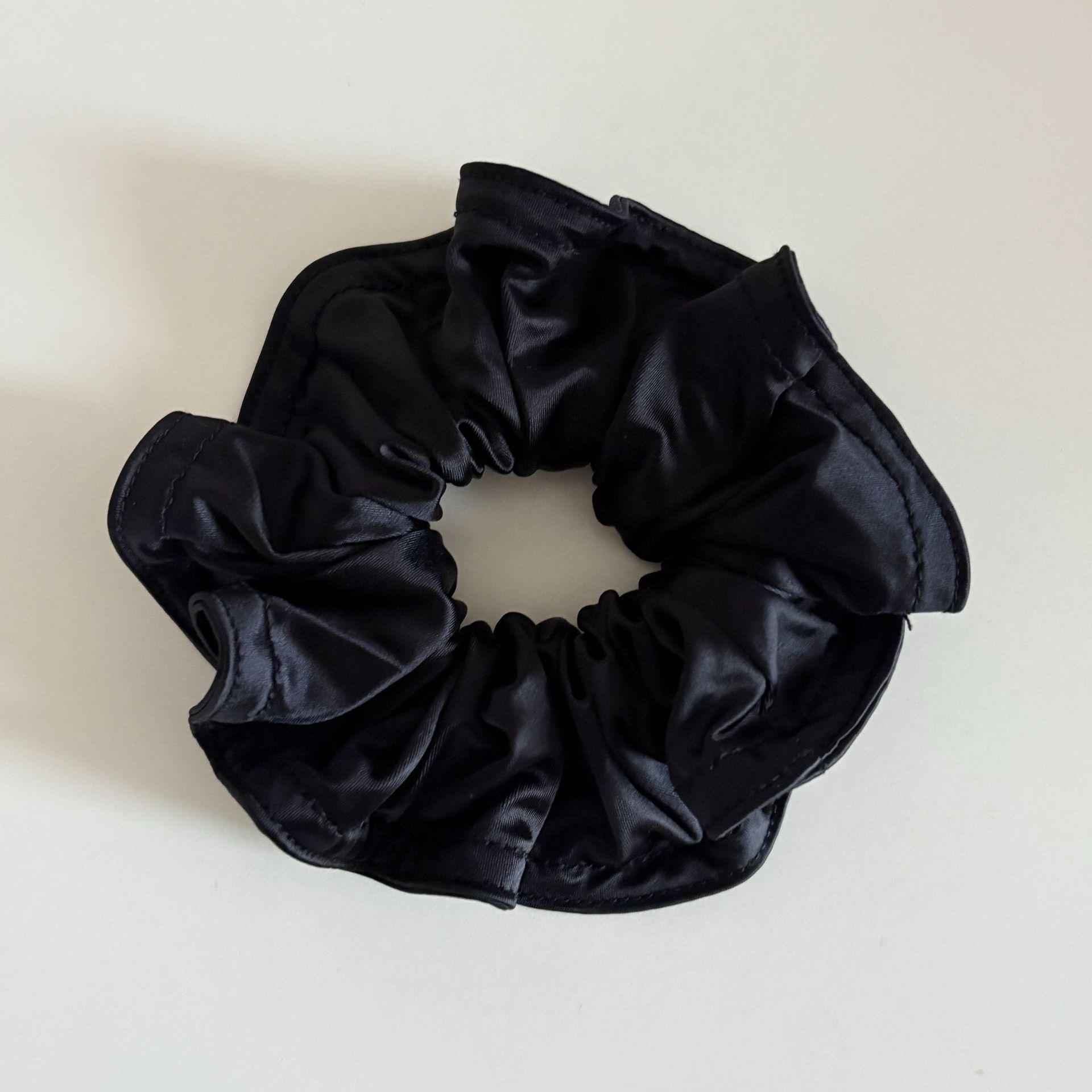 Women's Elegant Satin Scrunchie Hair Tie For Spring Solid Black