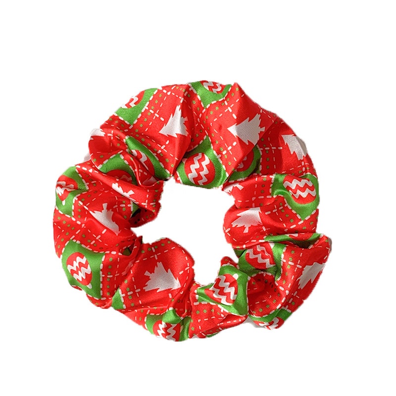 Women's Cute Holiday Hair Tie Christmas Tree Snowflake Socks Pattern