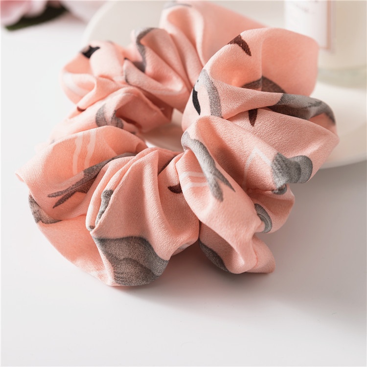 Women's Seamless Fabric Hair Scrunchie Festival Headwear Flamingo Print