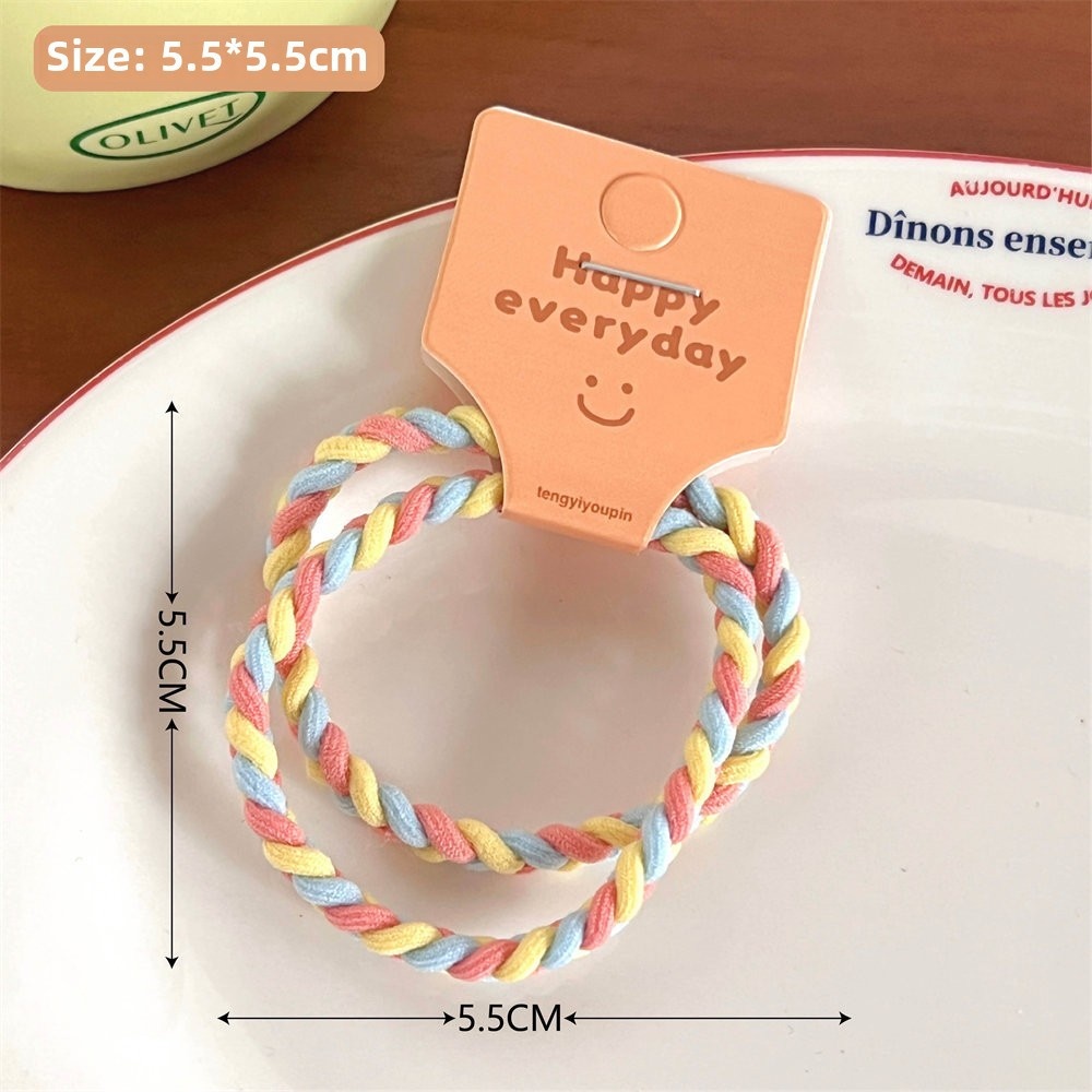 Girls High Elastic Rubber Ponytail Holder Hair Tie Colorful Fresh