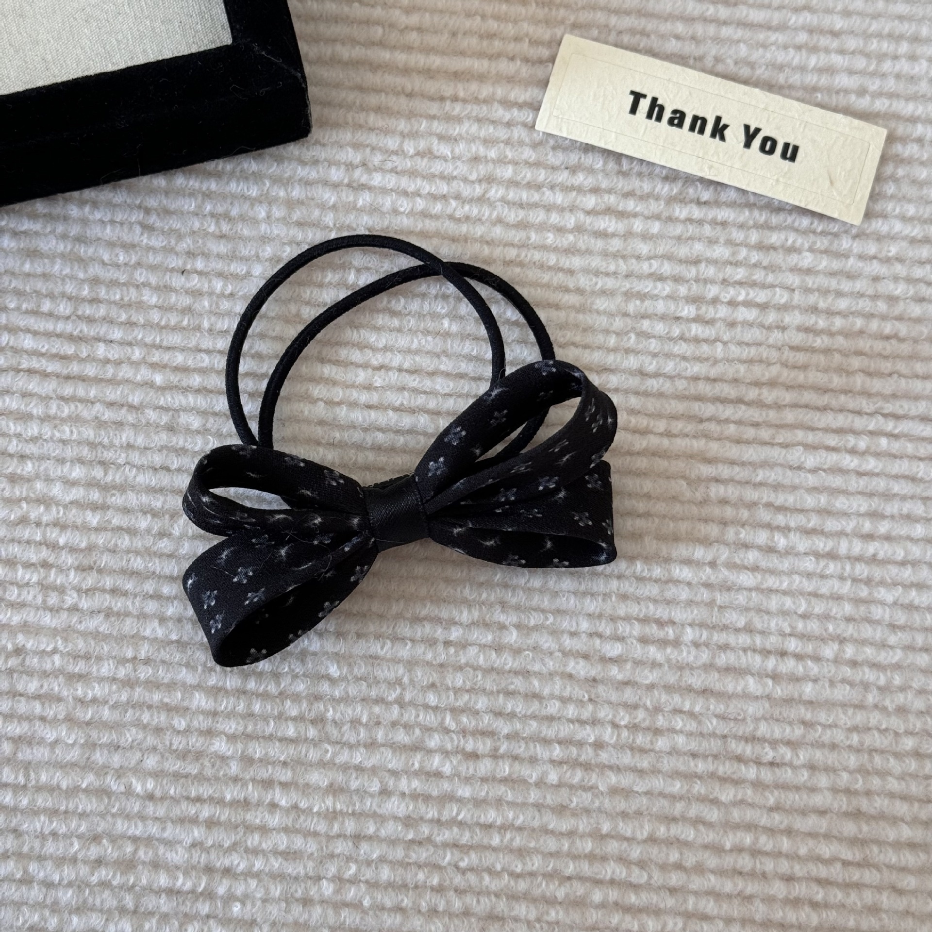 Women's Casual Soft Polyester Bowknot Hair Tie Ditsy Floral Polka Dot