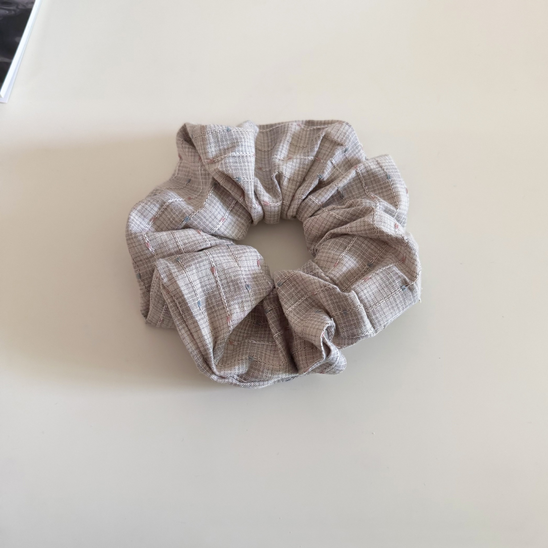 Women's Soft Cloth Spring Hair Tie Accessory Simple Green Plaid