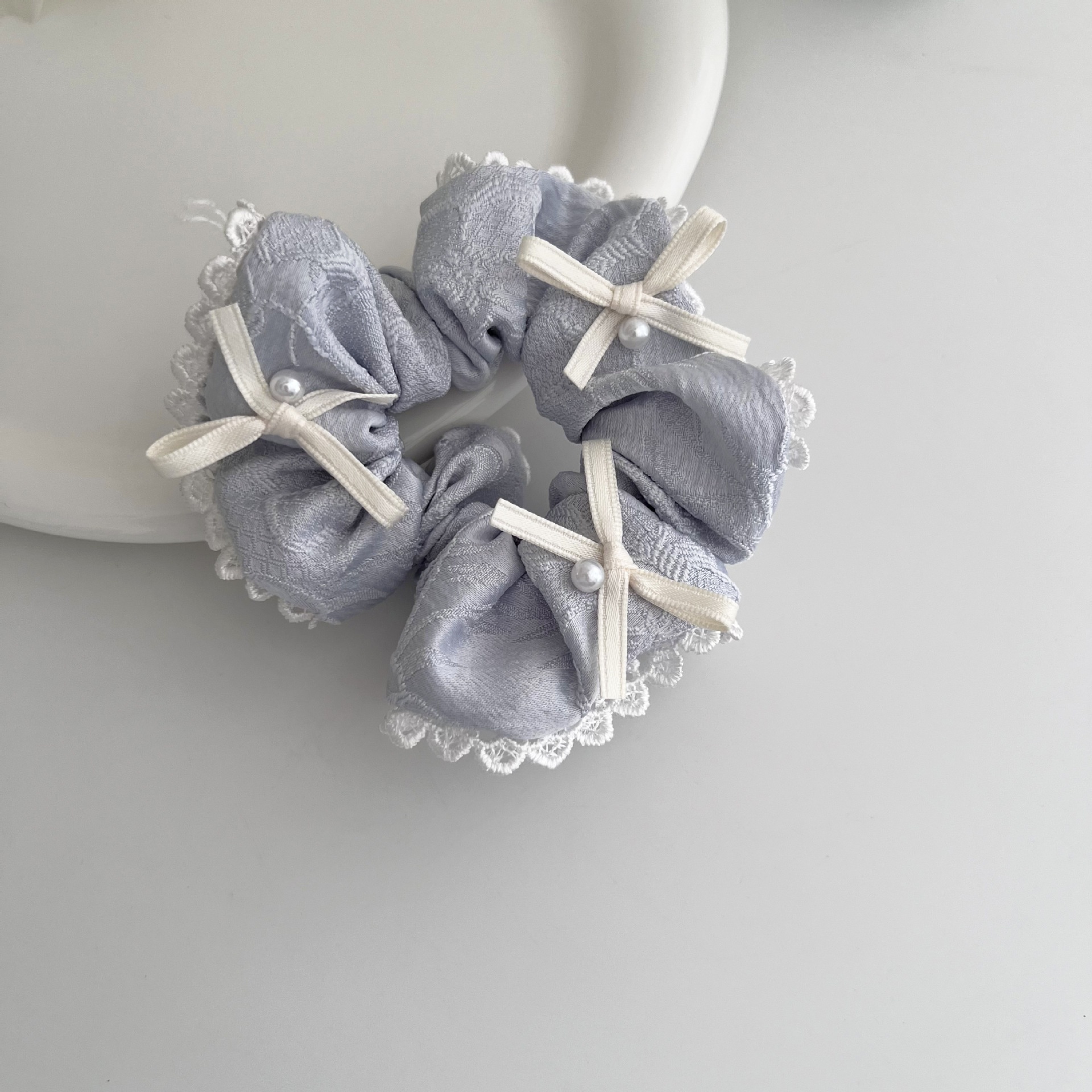 Women's Summer Casual Cloth Bowknot Hair Tie Styling Accessories Pink