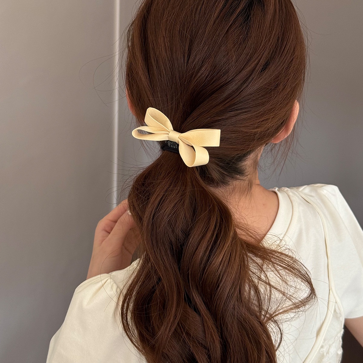 Women's Comfortable Soft Polyester Everyday Bow Knot Hair Tie Pink