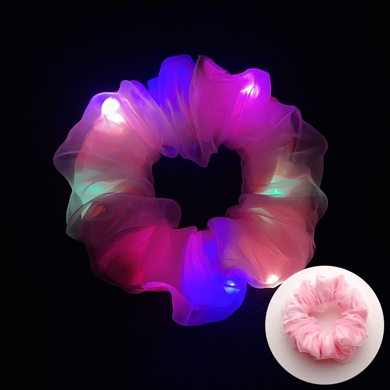 Women's Casual Cloth Hair Tie Scrunchie Round Dots Solid Color