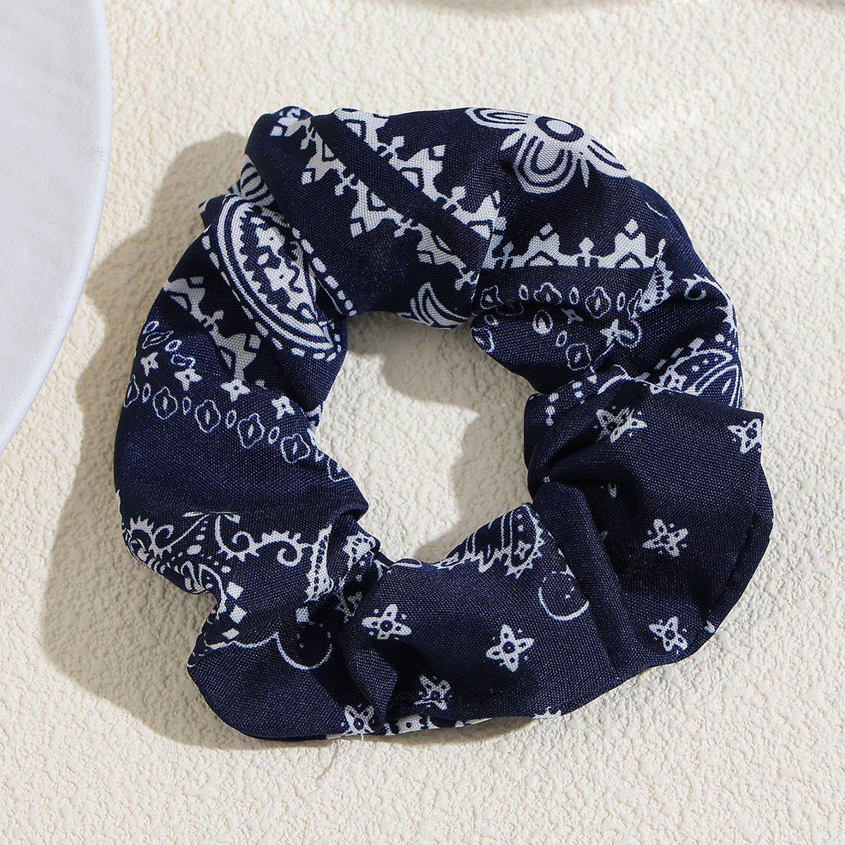 Women's Elegant French Fabric Scrunchie Retro Cashew Flower Paisley