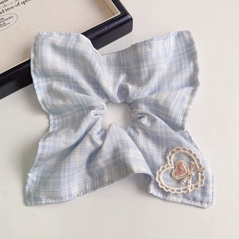 Women's Elegant Banquet Cloth Hair Tie Cherry Heart Bow Knot Print
