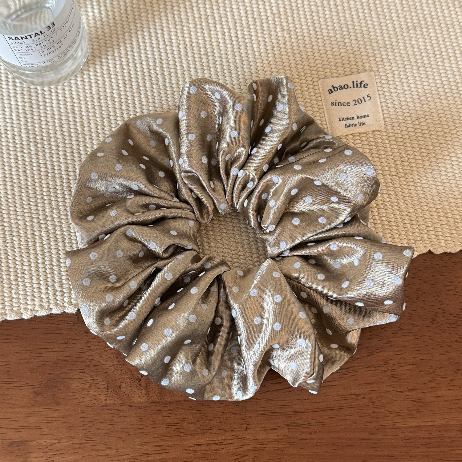 Women's High-End Cloth Ponytail Hair Ties Flocking Polka Dot