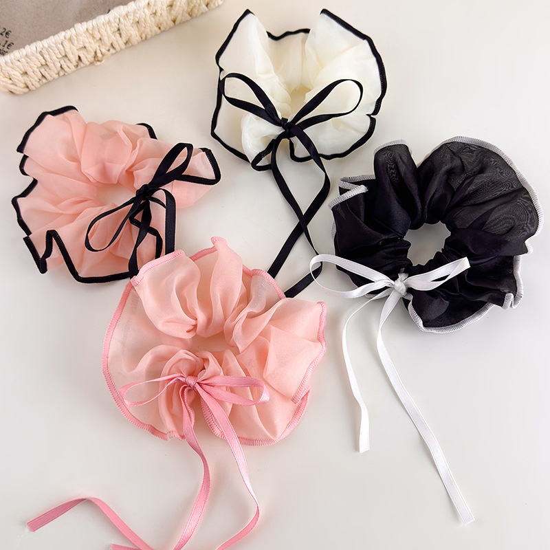Women's Sweet Cloth Hair Tie For Spring And Summer Solid Color