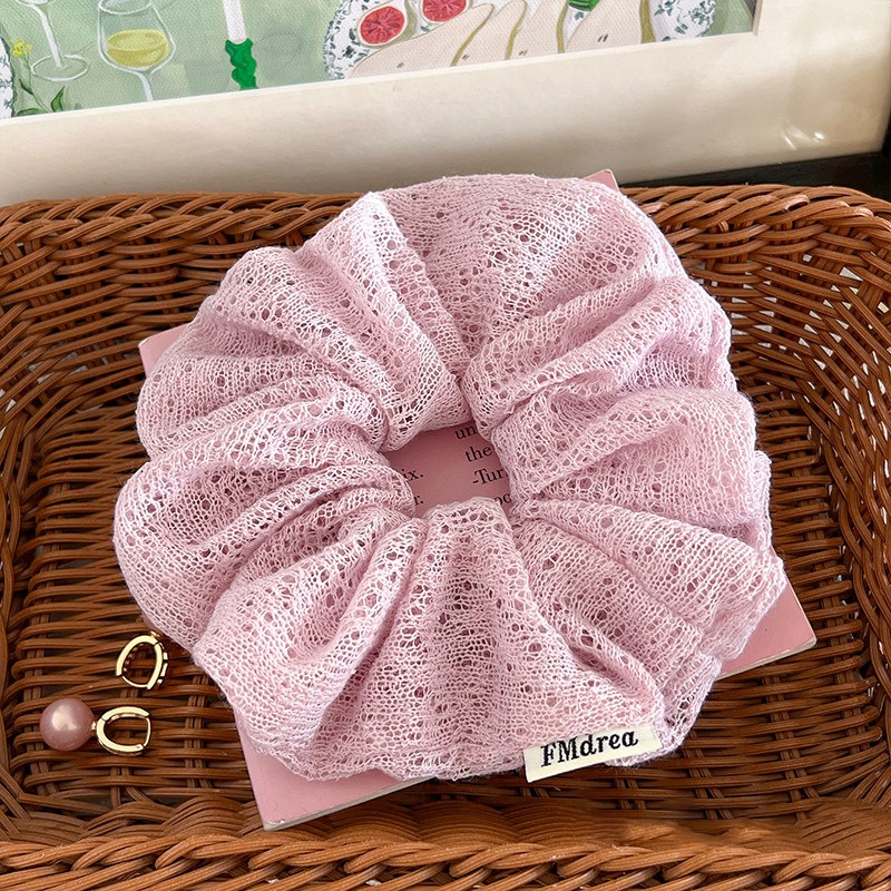 Women's Spring Soft Cloth Everyday Hair Tie Scrunchie Solid Sky Blue