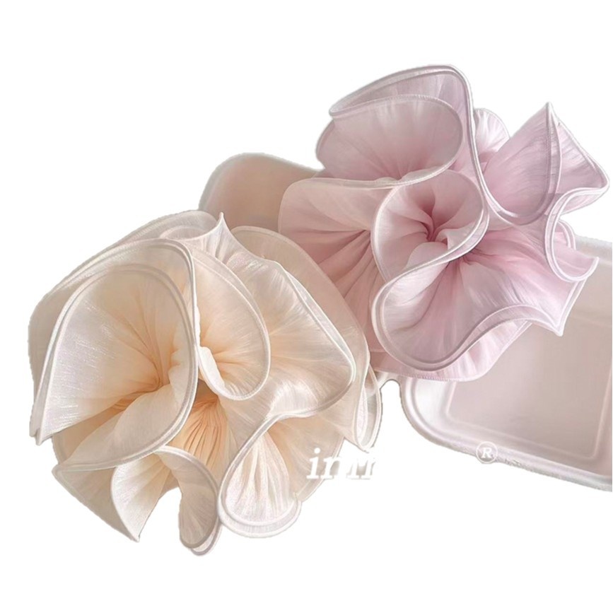 Women's Spring Commute Cloth Bubble Braid Hair Tie Beige Pink Floral