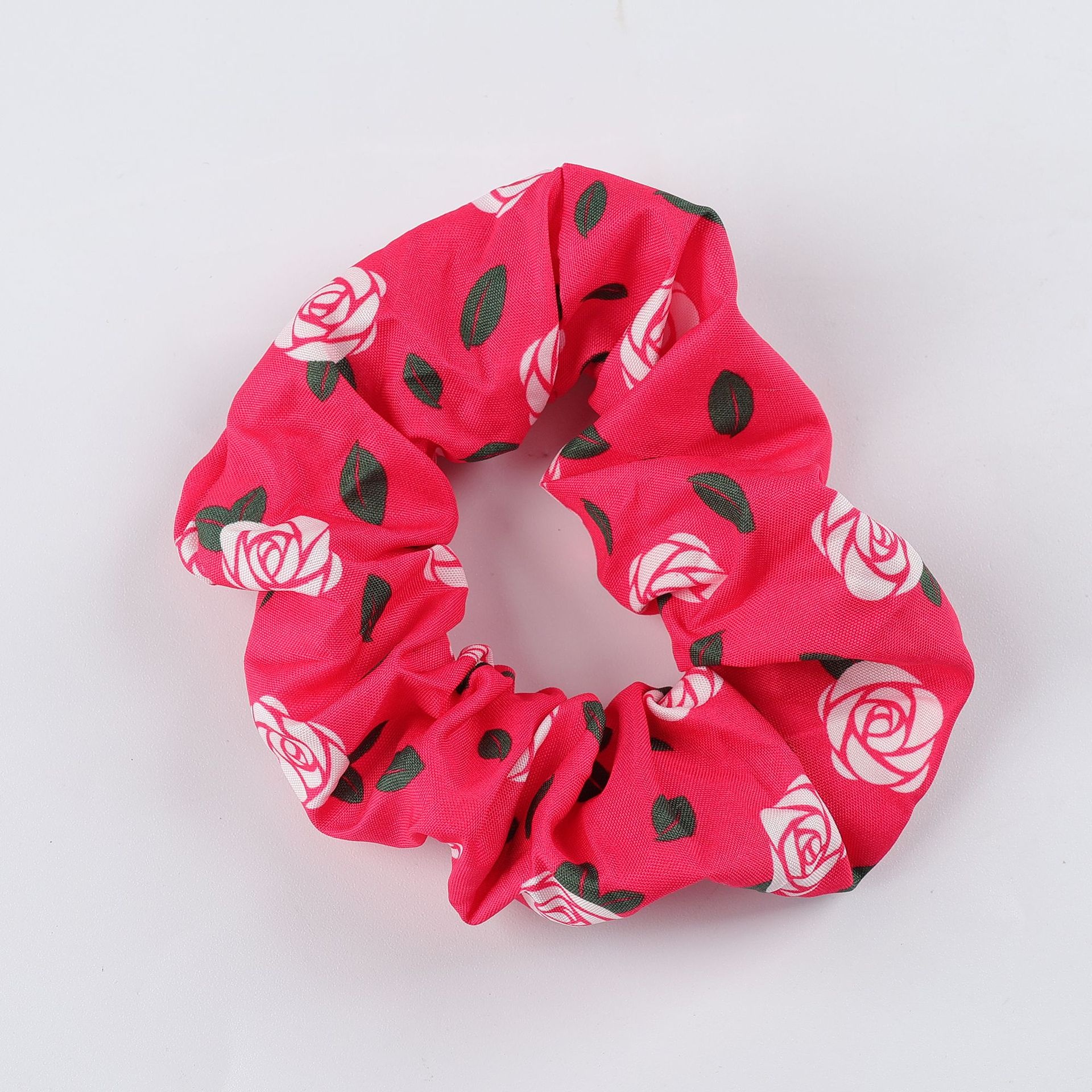Women's Vintage Elastic Fabric Headband Hair Tie Red White Floral