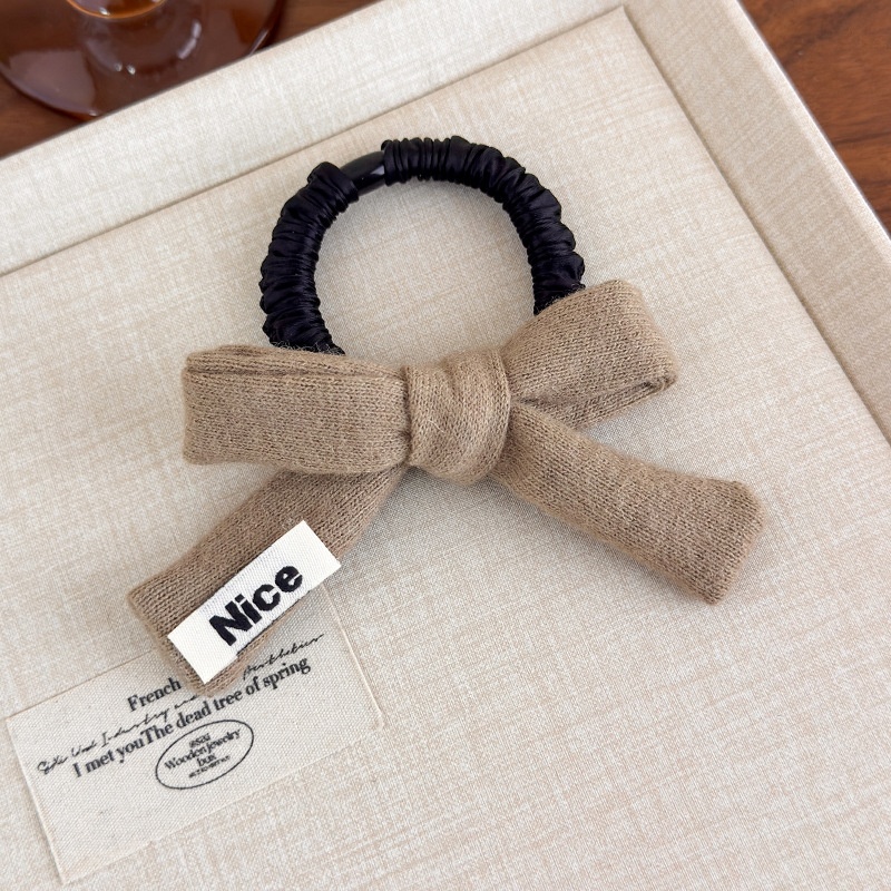Girls Casual Knitted Scrunchie Elastic Ponytail Hair Tie Bowknot
