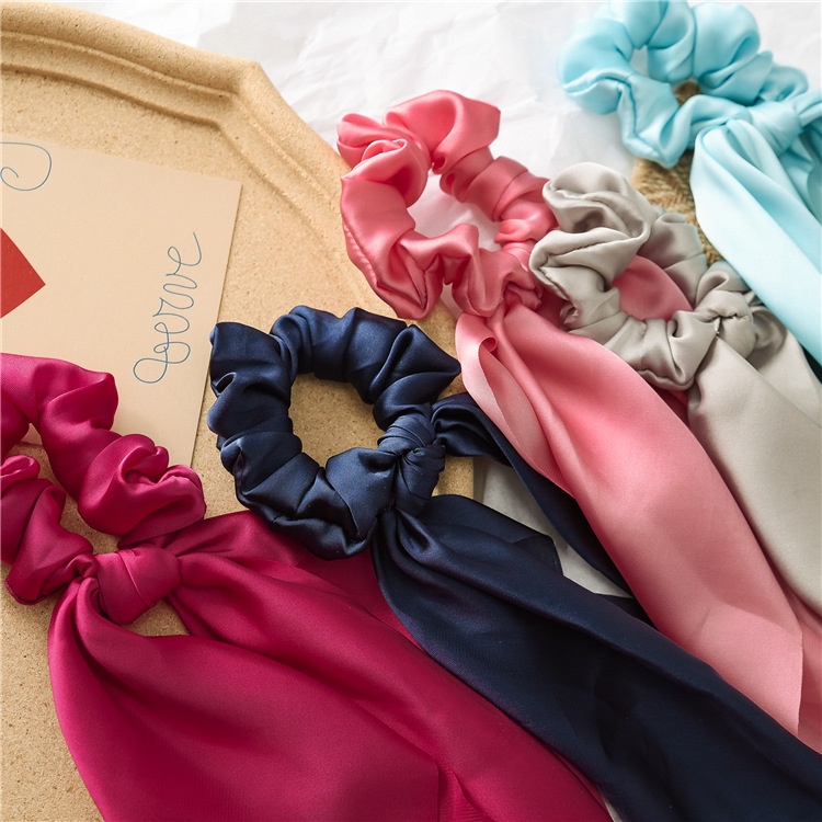 Women's Elegant Pleated Cloth Hair Tie Solid Color Minimalist Daily Scrunchie