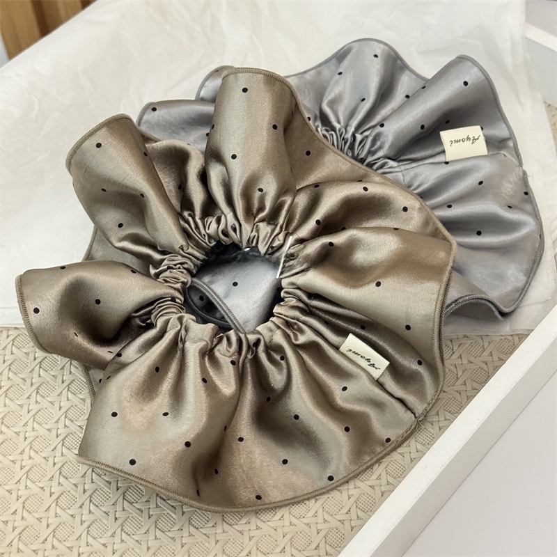 Women's Double Layer Satin Hair Tie Versatile Commuting Polka Dots