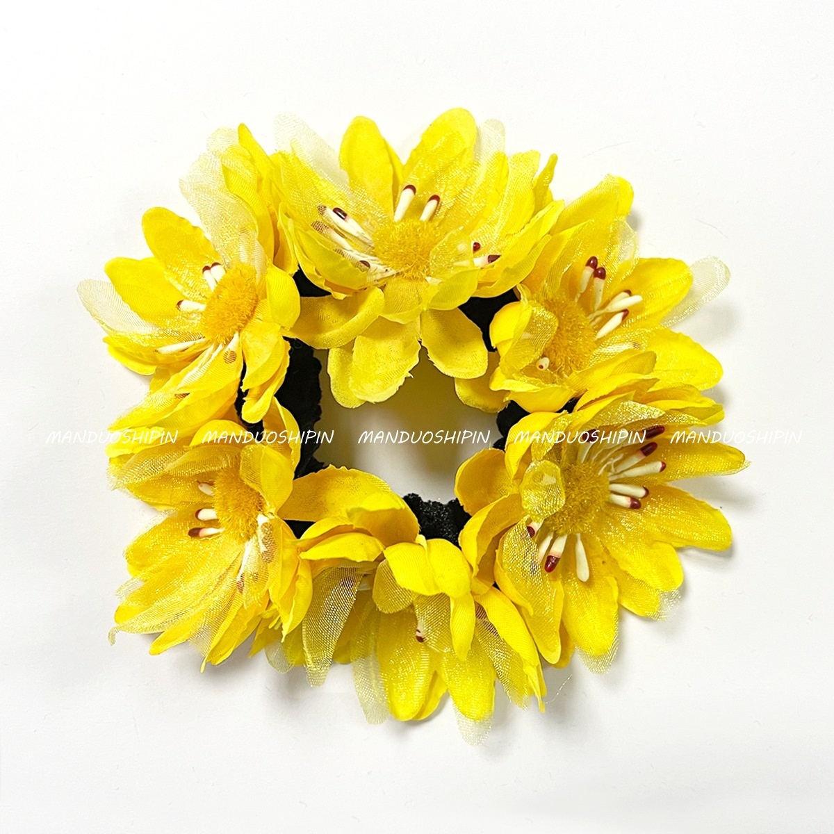 Women's Summer Beach Cloth Hair Tie Large Realistic Sunflower