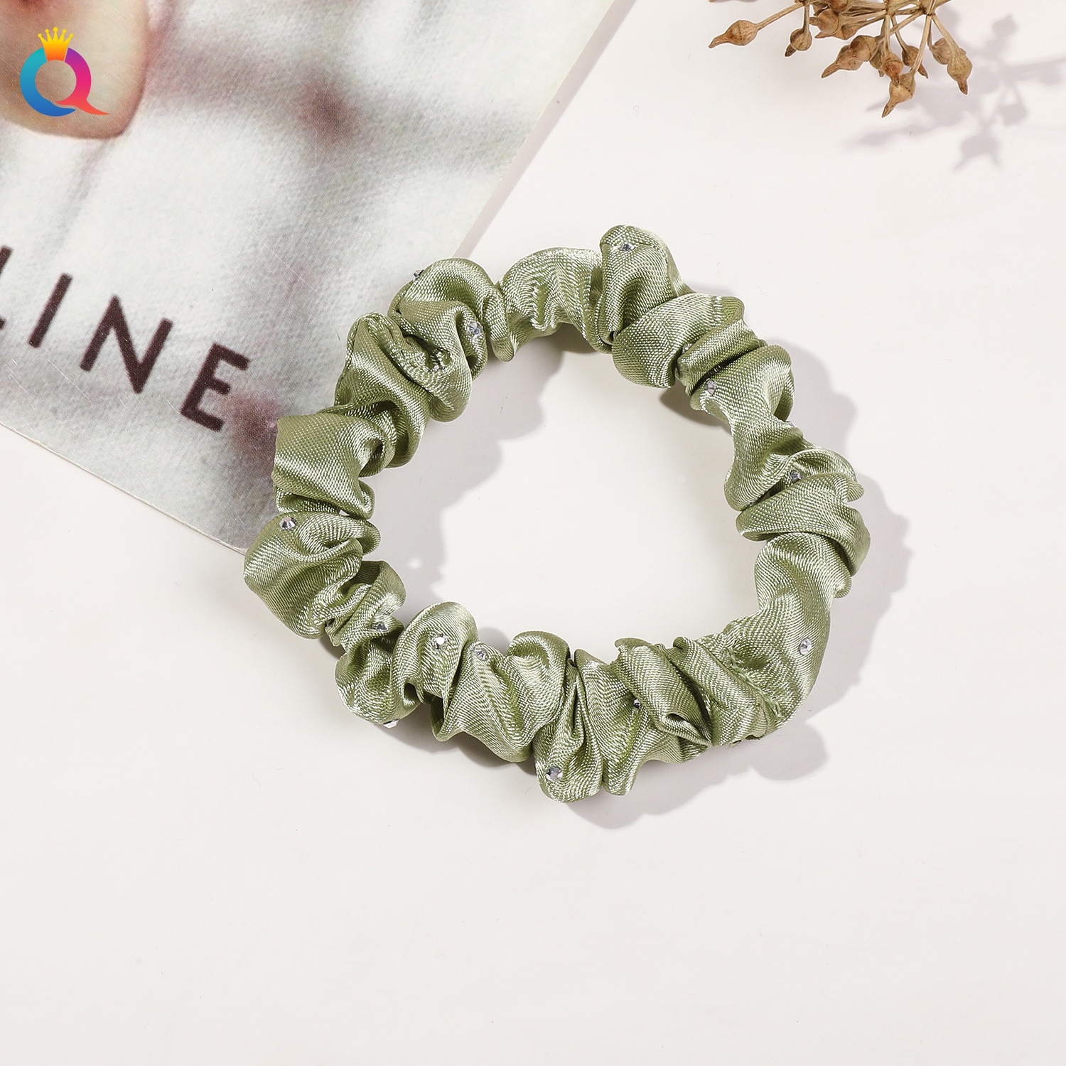 Women's Daily Satin Pleated Elastic Hair Scrunchie Solid Color