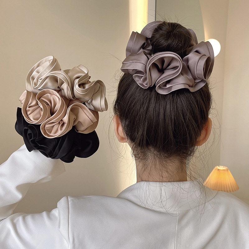 Women's Classic Holiday Cloth Hair Tie Ponytail Holder Solid Color